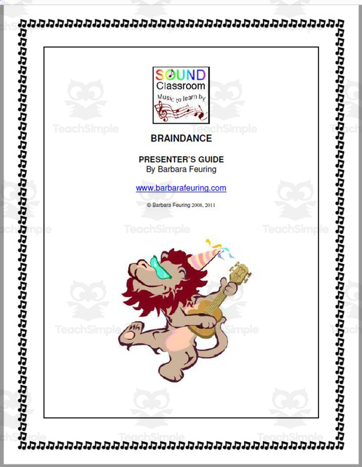 An educational teaching resource from MUSICWORKS entitled Braindance: Presenter's Guide with Sound Effects and Music downloadable at Teach Simple.