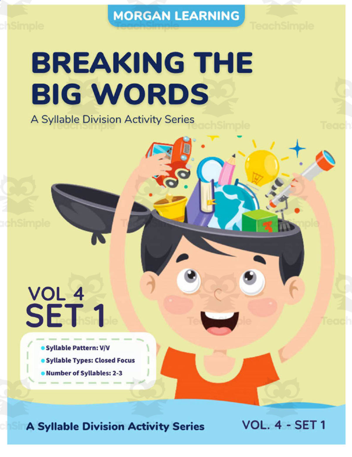 An educational teaching resource from Morgan Learning entitled Breaking the Big Words | Volume 4, Set 1 downloadable at Teach Simple.