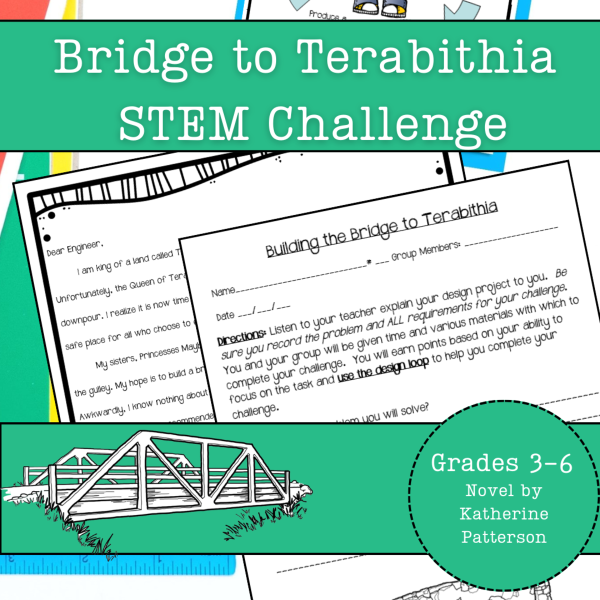 An educational teaching resource from Kel's Klass entitled Bridge to Terabithia STEM Experiment + STEM Project for Grades 4, 5, 6 downloadable at Teach Simple.