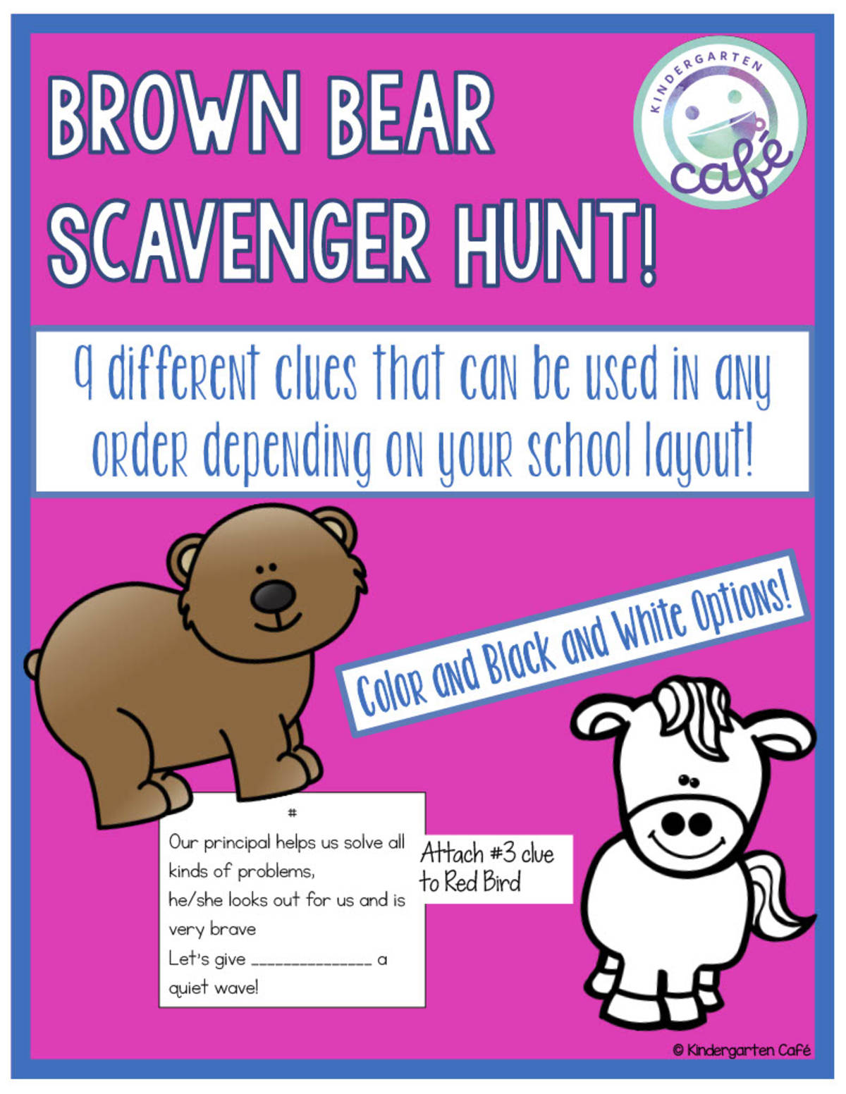 An educational teaching resource from Kindergarten Cafe entitled Brown Bear Scavenger Hunt - Back to School Activity downloadable at Teach Simple.