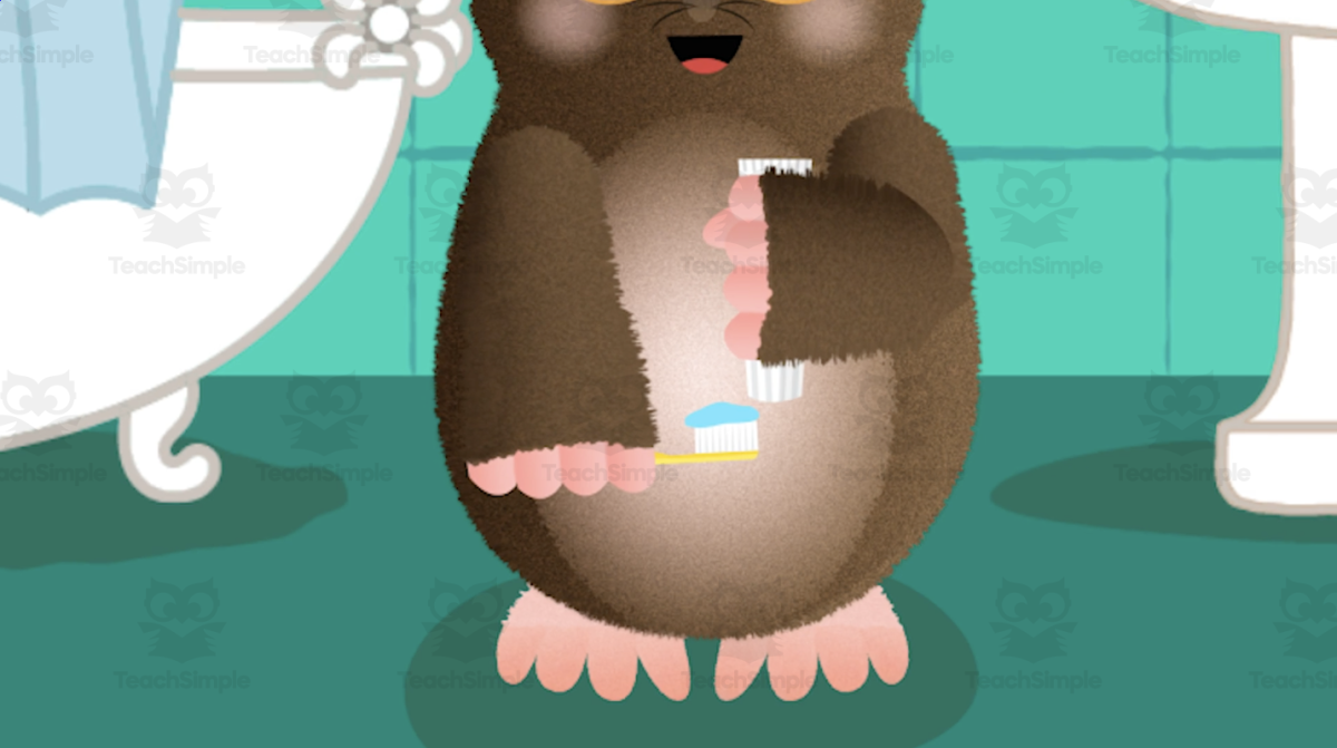 An educational teaching resource from Educational Voice entitled Brush Teeth | English Conversations Video Lesson downloadable at Teach Simple.