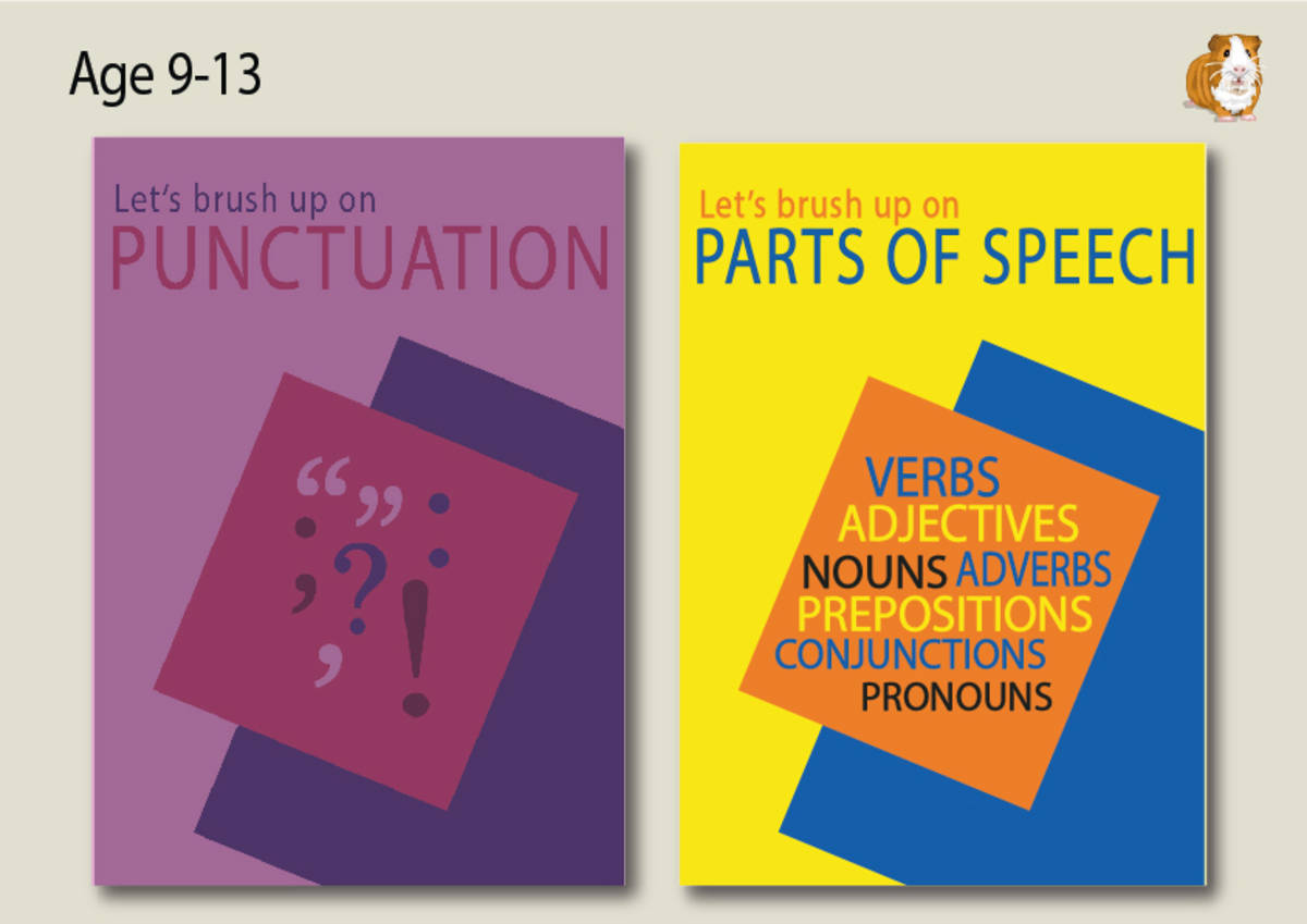 An educational teaching resource from Guinea Pig Education entitled Brush Up On Punctuation And Parts Of Speech (9-14 years) downloadable at Teach Simple.
