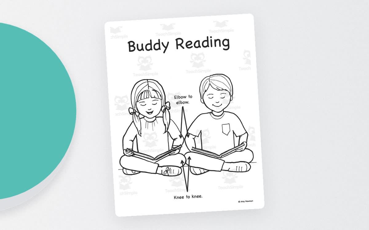 An educational teaching resource from First in Line entitled Buddy Reading Poster downloadable at Teach Simple.