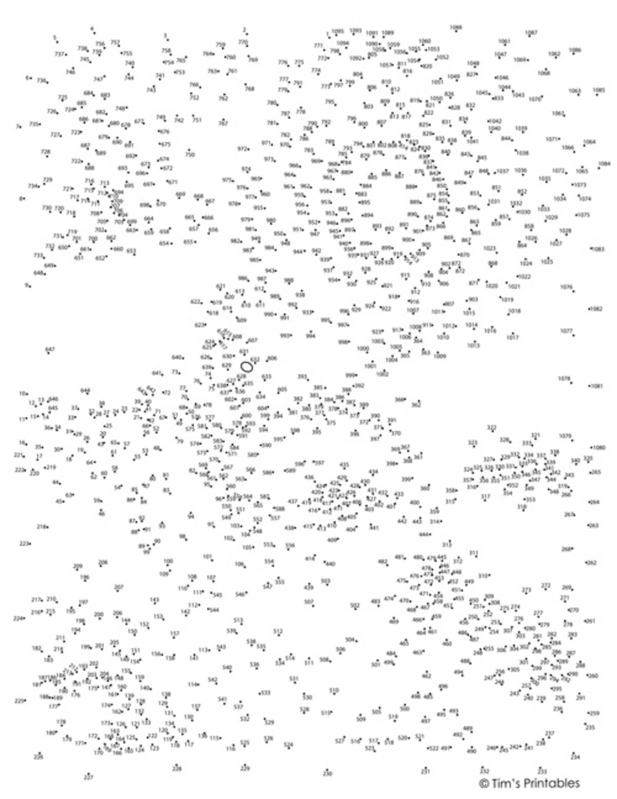 An educational teaching resource from Tim's Printables entitled Bumblebee Extreme Dot-to-Dot / Connect the Dots PDF downloadable at Teach Simple.