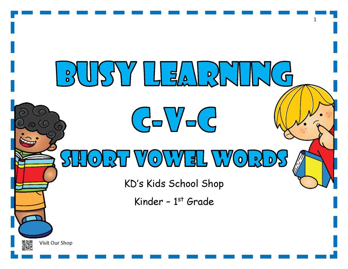 An educational teaching resource from KD's Kids School Shop entitled Busy Learning CVC words Vowels downloadable at Teach Simple.