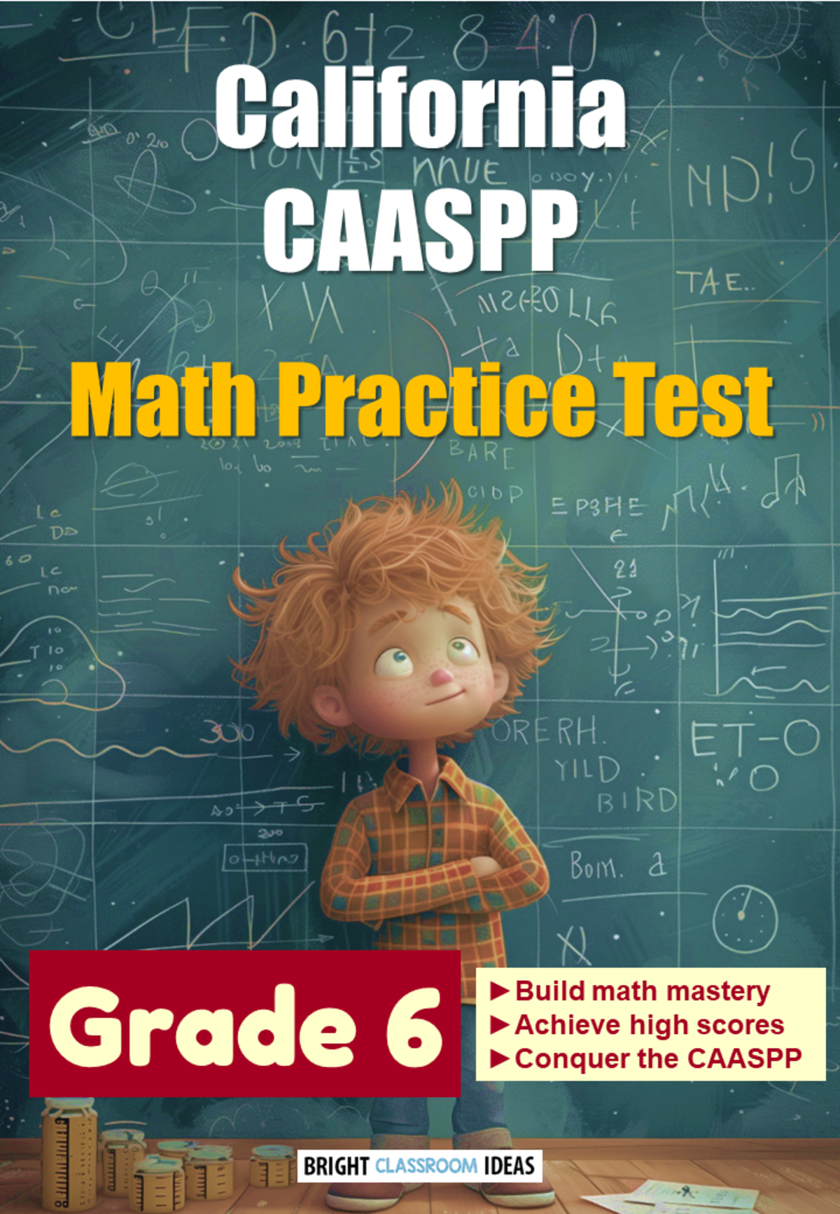An educational teaching resource from Bright Classroom Ideas Marketplace entitled California CAASPP Math Practice Test for Grade 6 downloadable at Teach Simple.