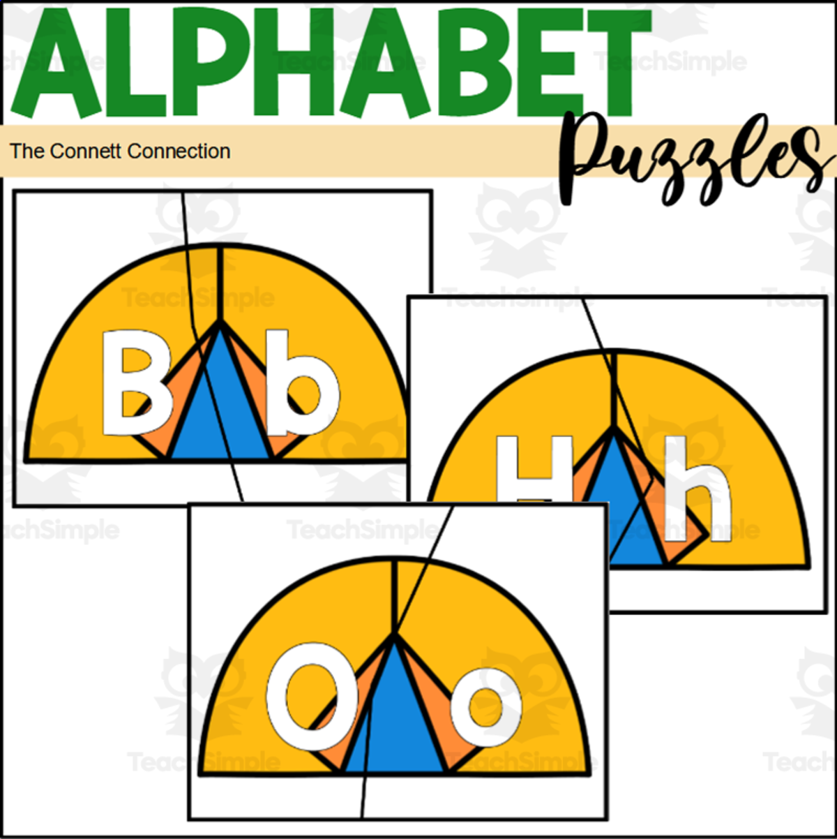 An educational teaching resource from The Connett Connection entitled Camping Alphabet Puzzles downloadable at Teach Simple.