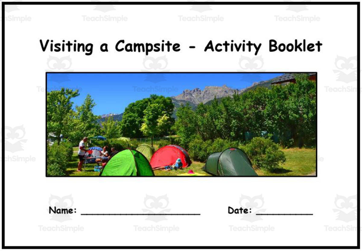 An educational teaching resource from Elementary Resources 4 U entitled Camping Vocabulary downloadable at Teach Simple.