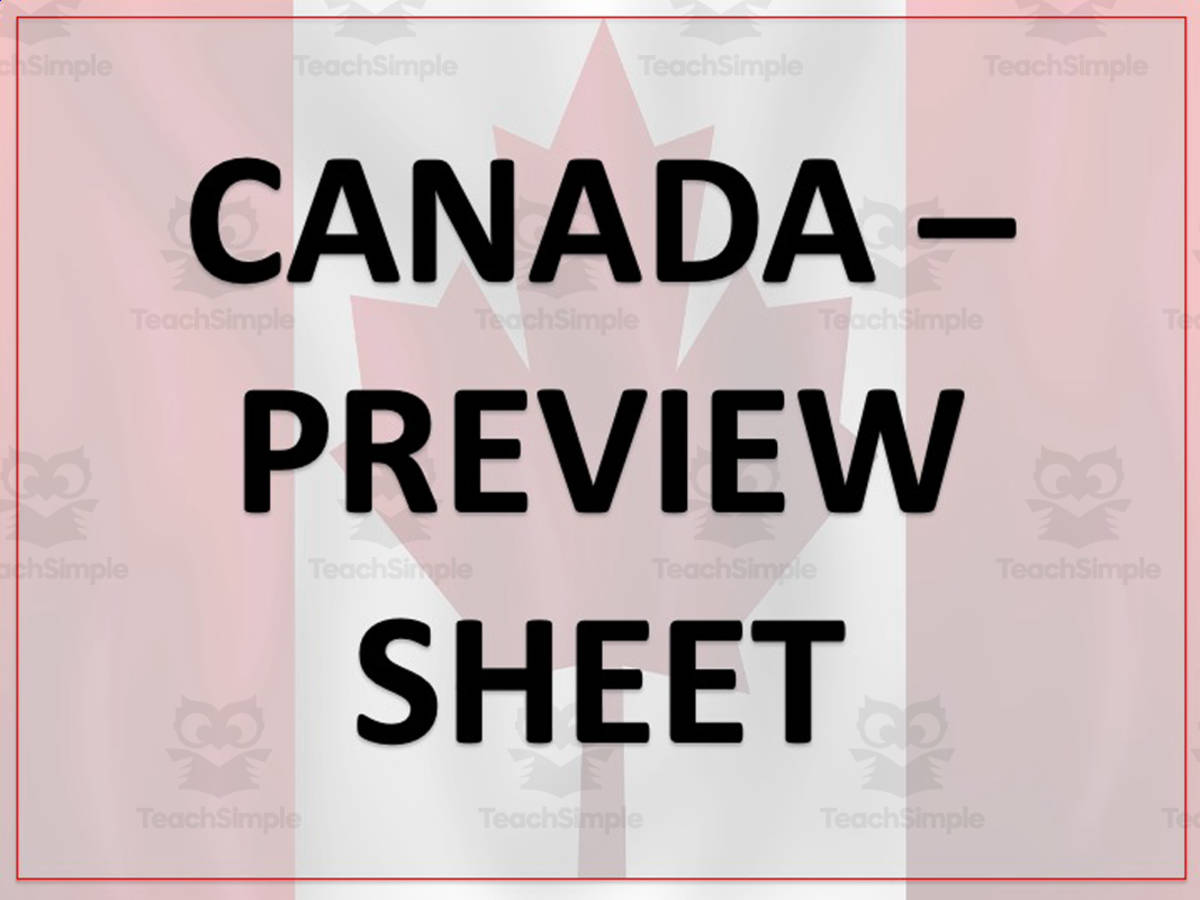 An educational teaching resource from Mr Gray History entitled Canada - History & Geography downloadable at Teach Simple.