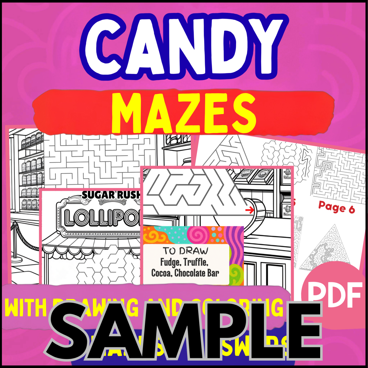 An educational teaching resource from Cored Education entitled Candy Maze: 1 Page Sample (PDF) downloadable at Teach Simple.