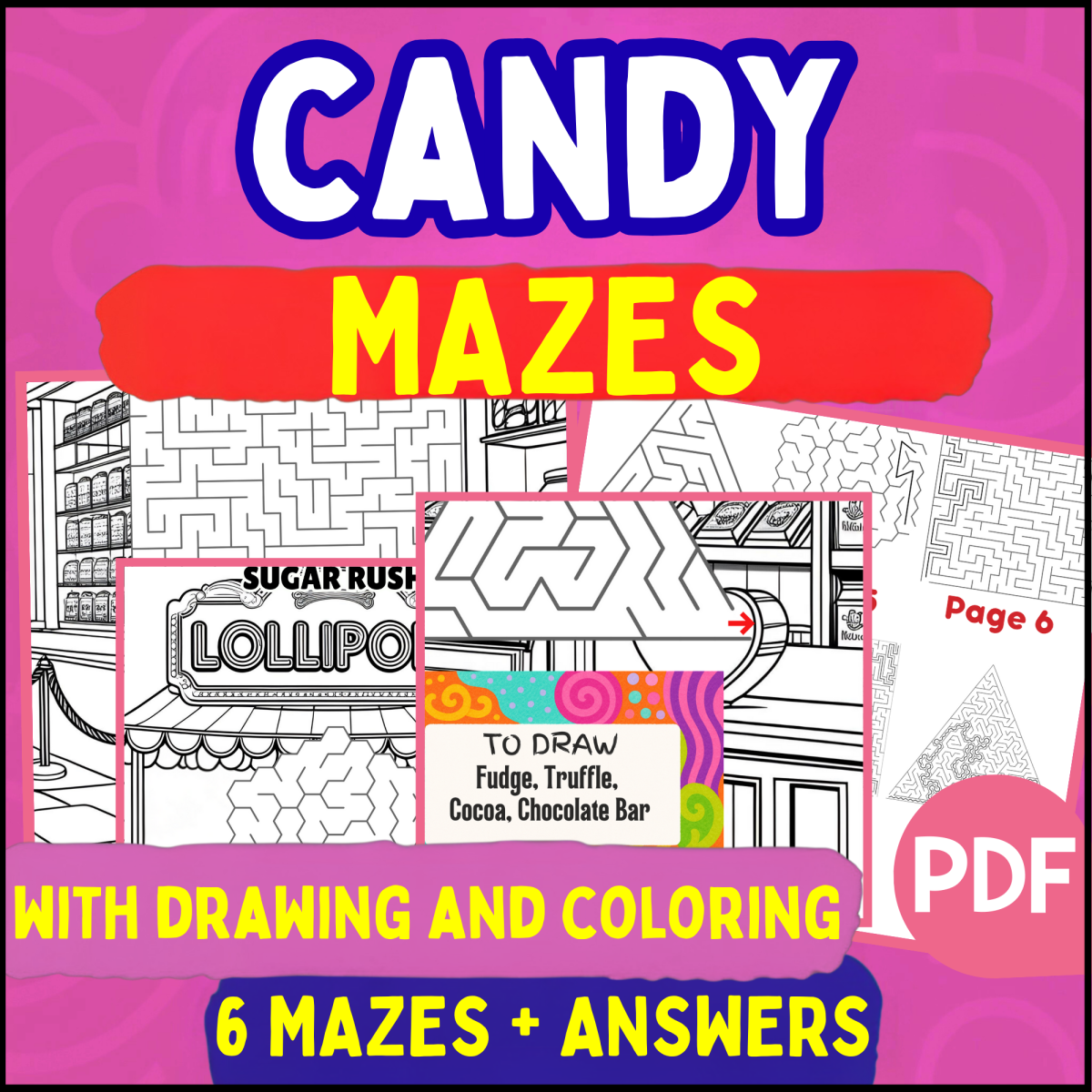 An educational teaching resource from Cored Education entitled Candy Mazes (PDF) downloadable at Teach Simple.