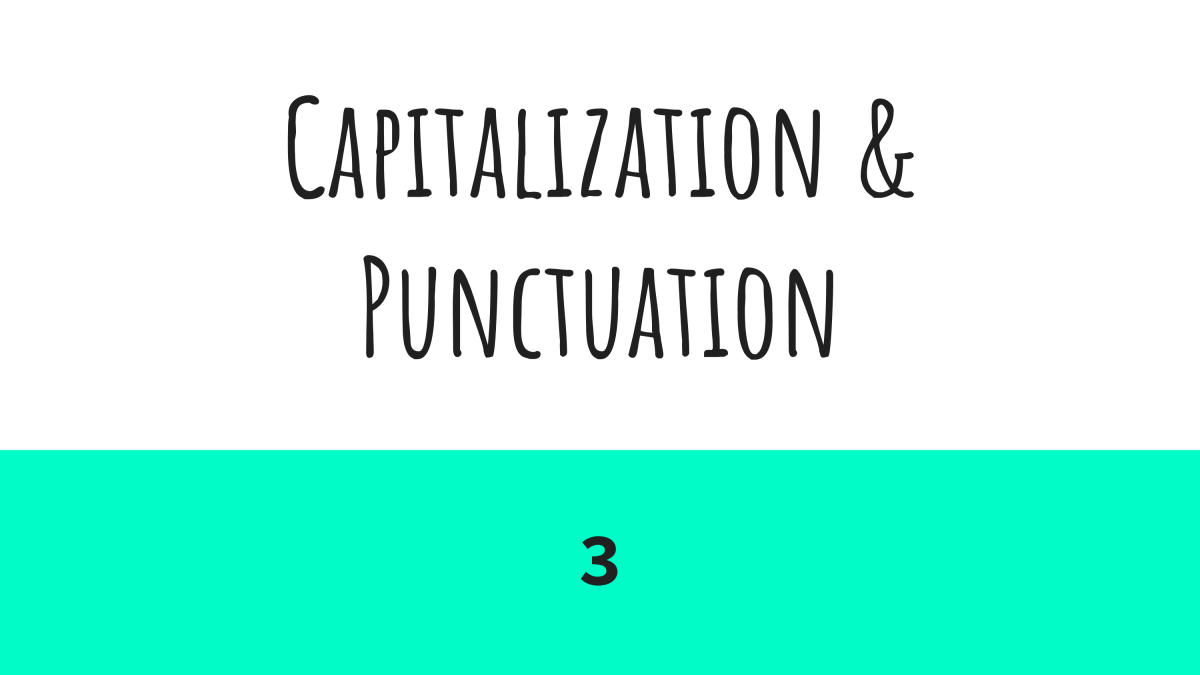An educational teaching resource from Cored Education entitled Capitalization and Punctuation Sample Lesson Grade 5-6 (PPT) downloadable at Teach Simple.