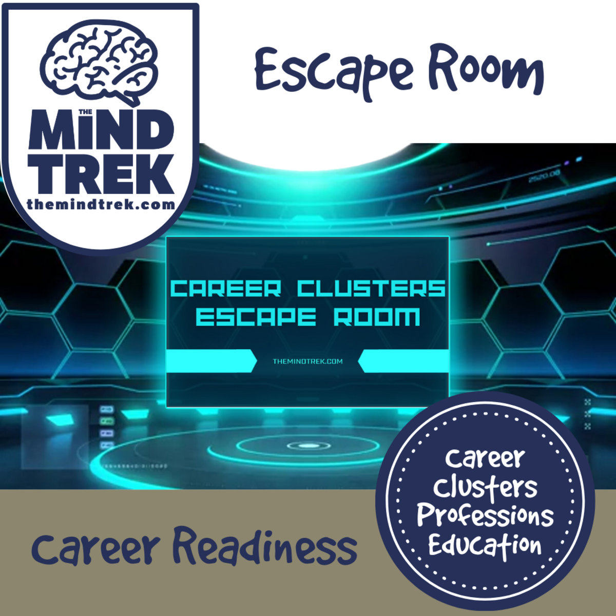 An educational teaching resource from The Mind Trek entitled Career Clusters Virtual Escape Room (Middle School Career Exploration) downloadable at Teach Simple.