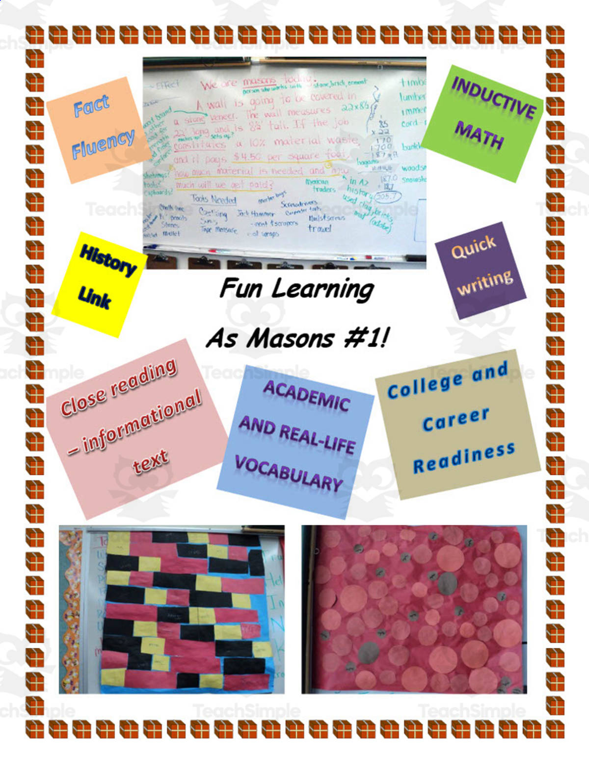 An educational teaching resource from Anyone Can Learn entitled Careers Now and Then | Measure Area with Masons Day 1 | Ancient China downloadable at Teach Simple.