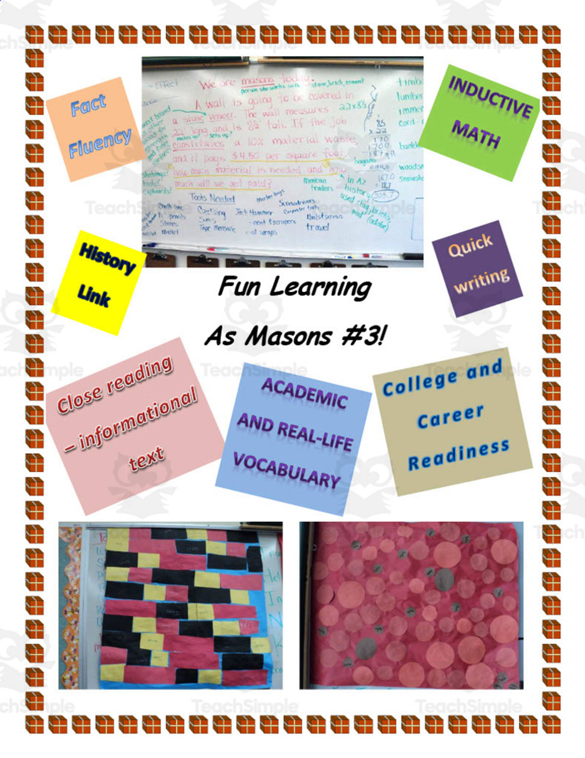 An educational teaching resource from Anyone Can Learn entitled Careers Now and Then | Measure Area with Masons Day 3 | Ancient China downloadable at Teach Simple.