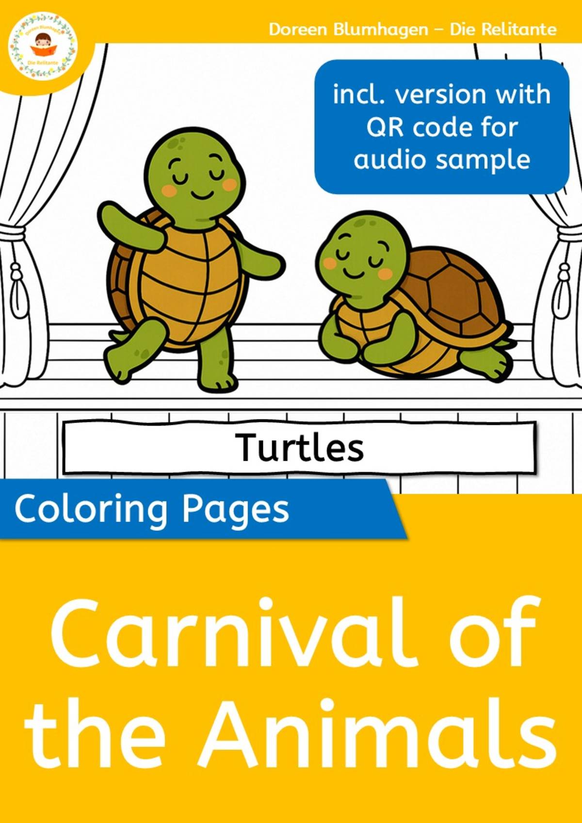 An educational teaching resource from Die Relitante entitled Carnival of the Animals – Coloring Pages with and without QR Codes downloadable at Teach Simple.