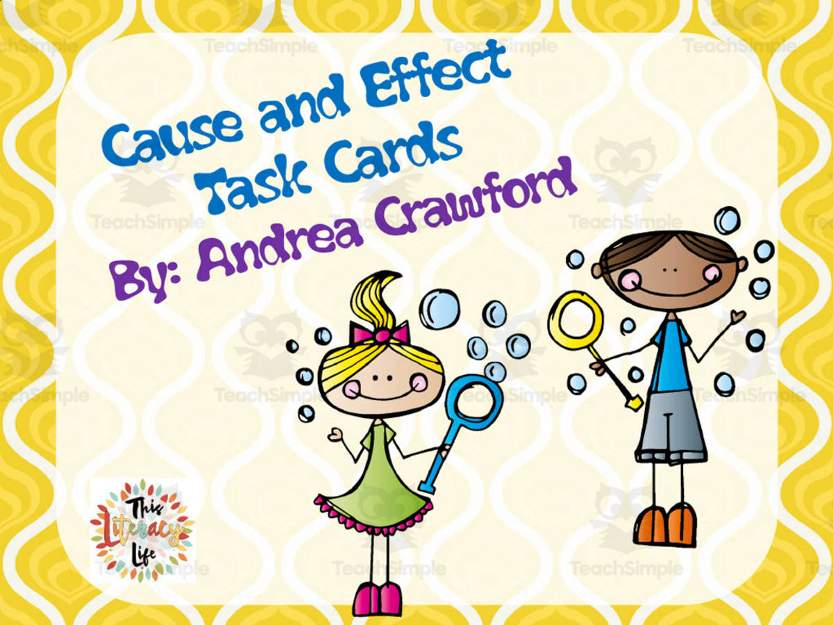 An educational teaching resource from Literacy Life entitled Cause and Effect Task Cards downloadable at Teach Simple.