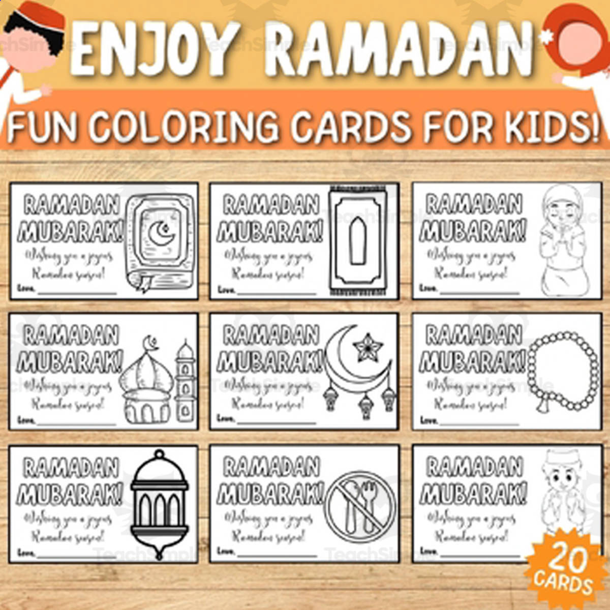 An educational teaching resource from Style Your Classroom entitled Celebrate the Ramadan Season with Fun and Engaging Coloring Cards! downloadable at Teach Simple.