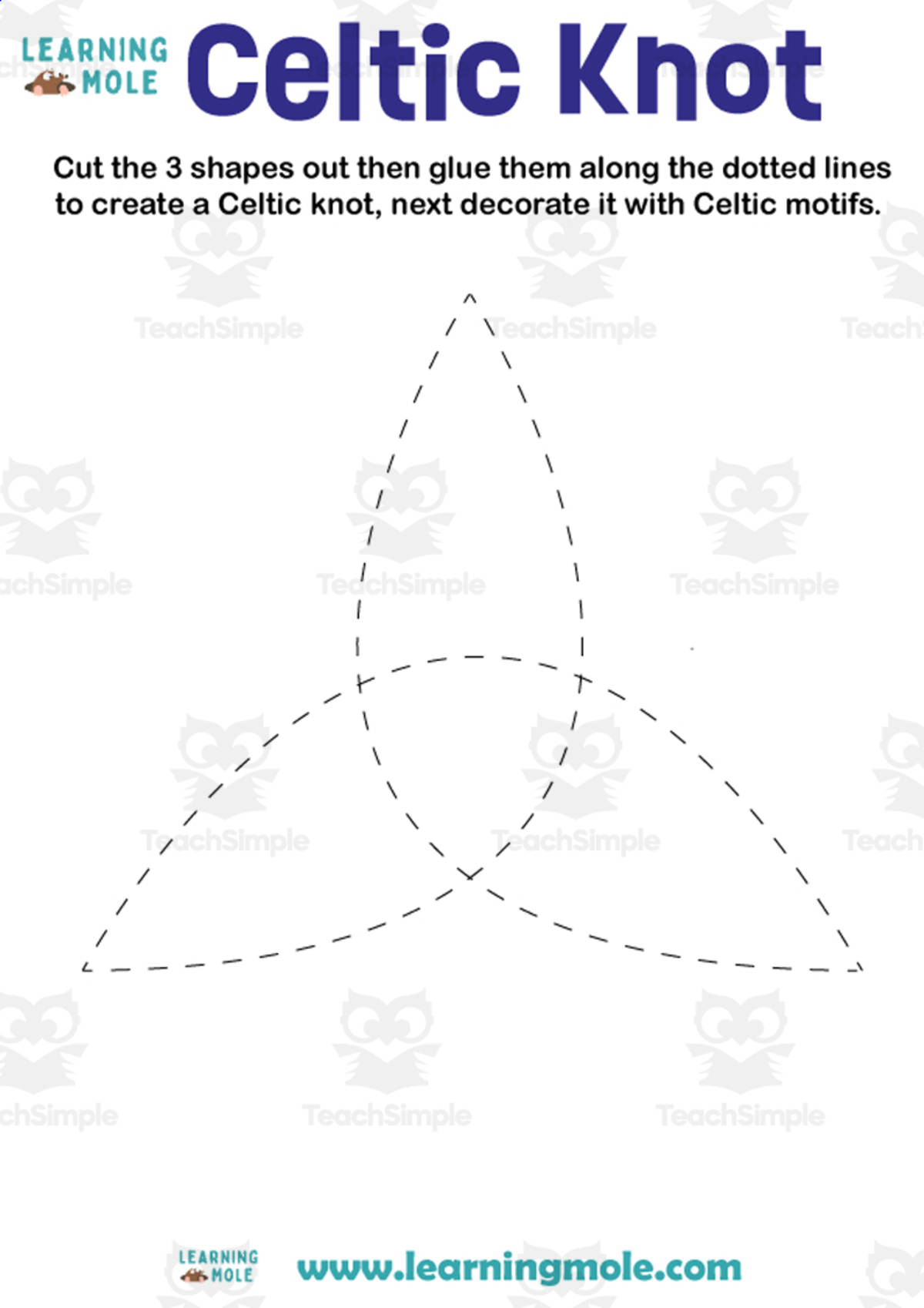 An educational teaching resource from Educational Voice entitled Celtic Knot Activity downloadable at Teach Simple.