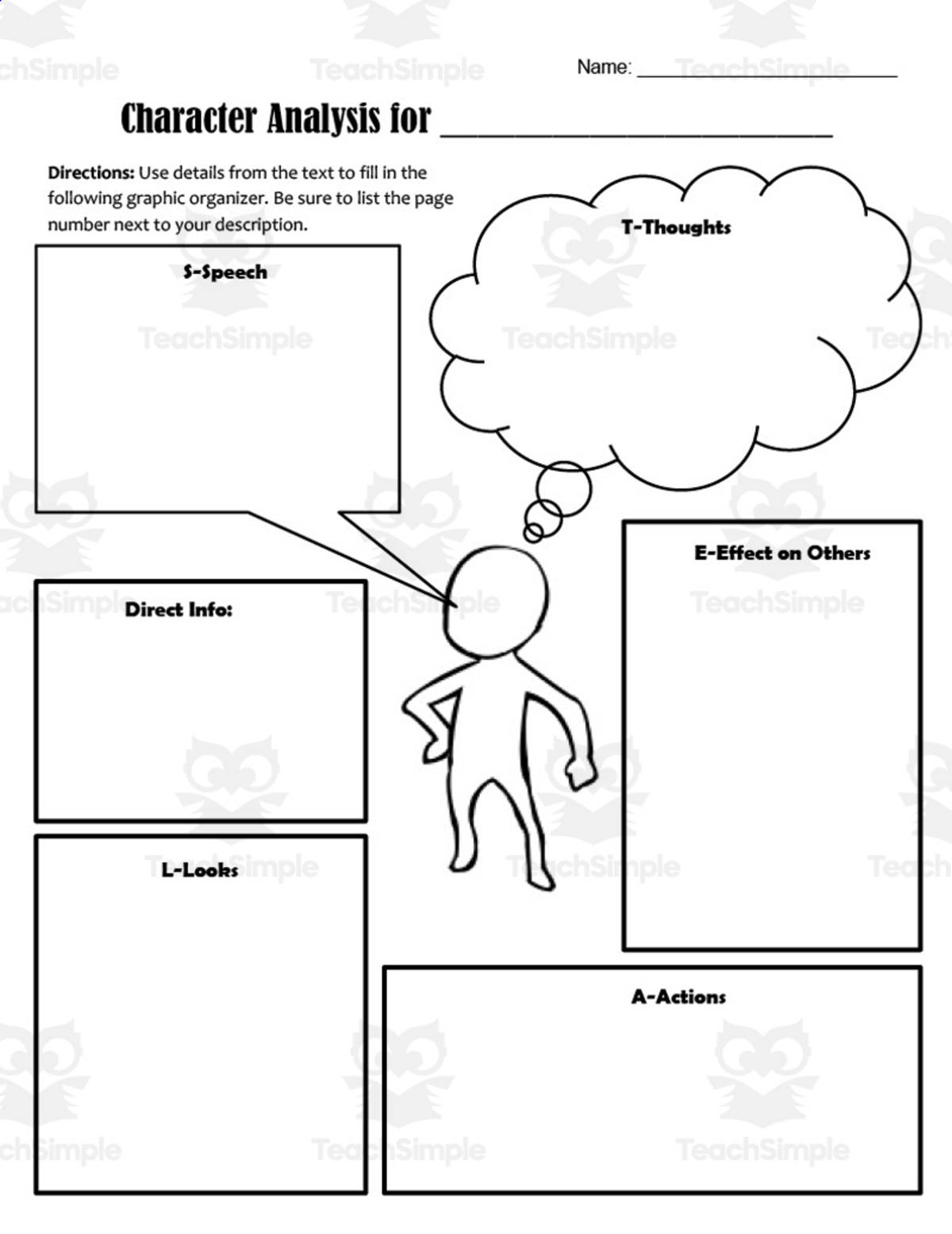 An educational teaching resource from Time Thrifty Teacher entitled Character Analysis Graphic Organizers – STEAL Method downloadable at Teach Simple.