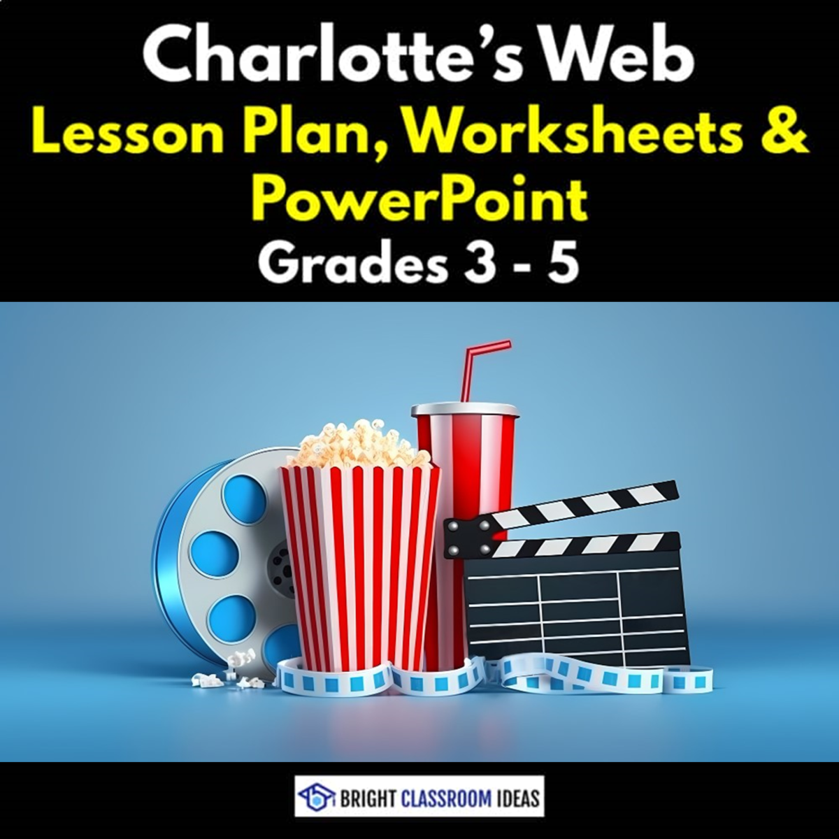An educational teaching resource from Bright Classroom Ideas Marketplace entitled Charlotte's Web Lesson Plan, Worksheets & PowerPoint | Grades 3 - 5 downloadable at Teach Simple.