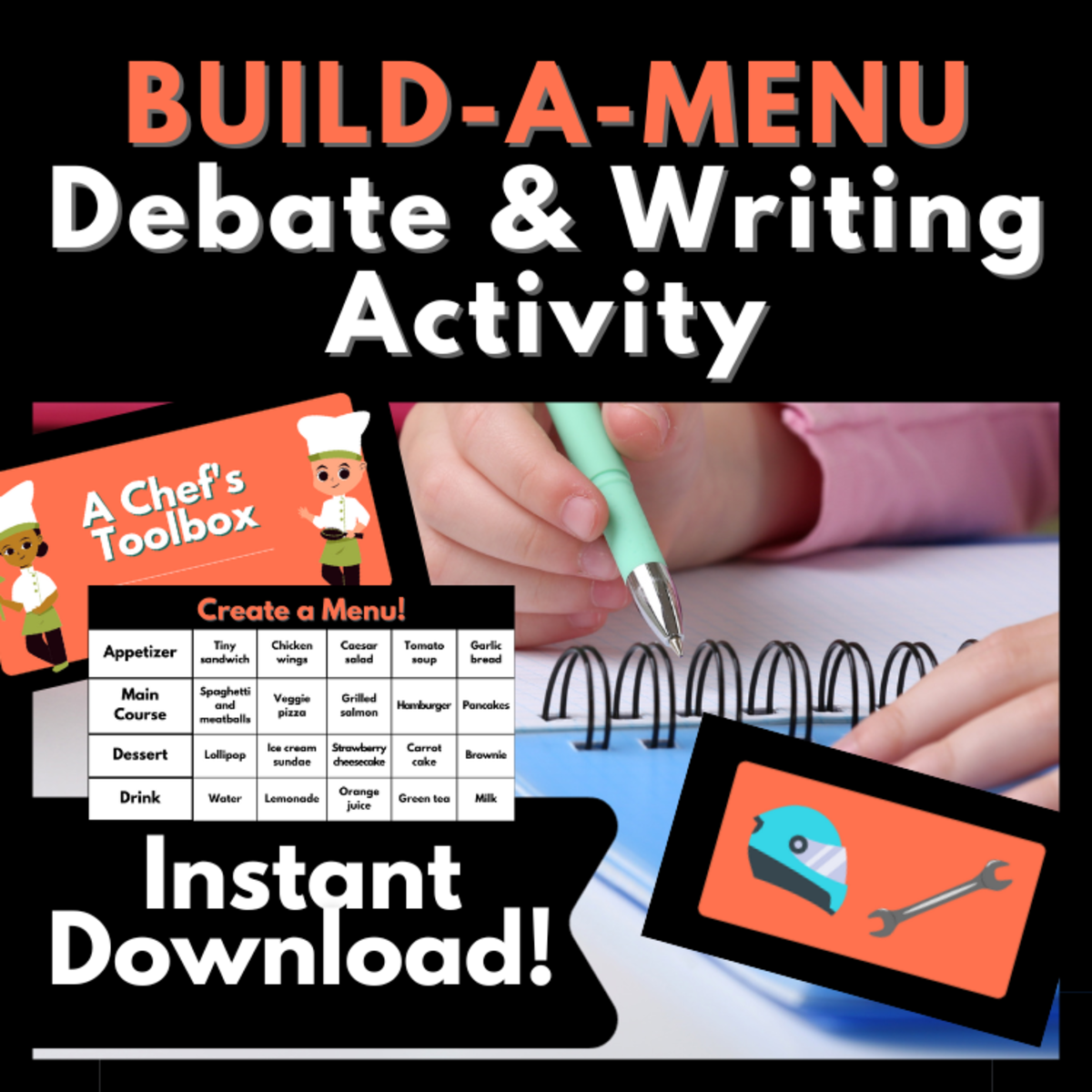 An educational teaching resource from Melissa Is Teaching entitled Chef Create-a-Mission Debate & Writing Activity downloadable at Teach Simple.