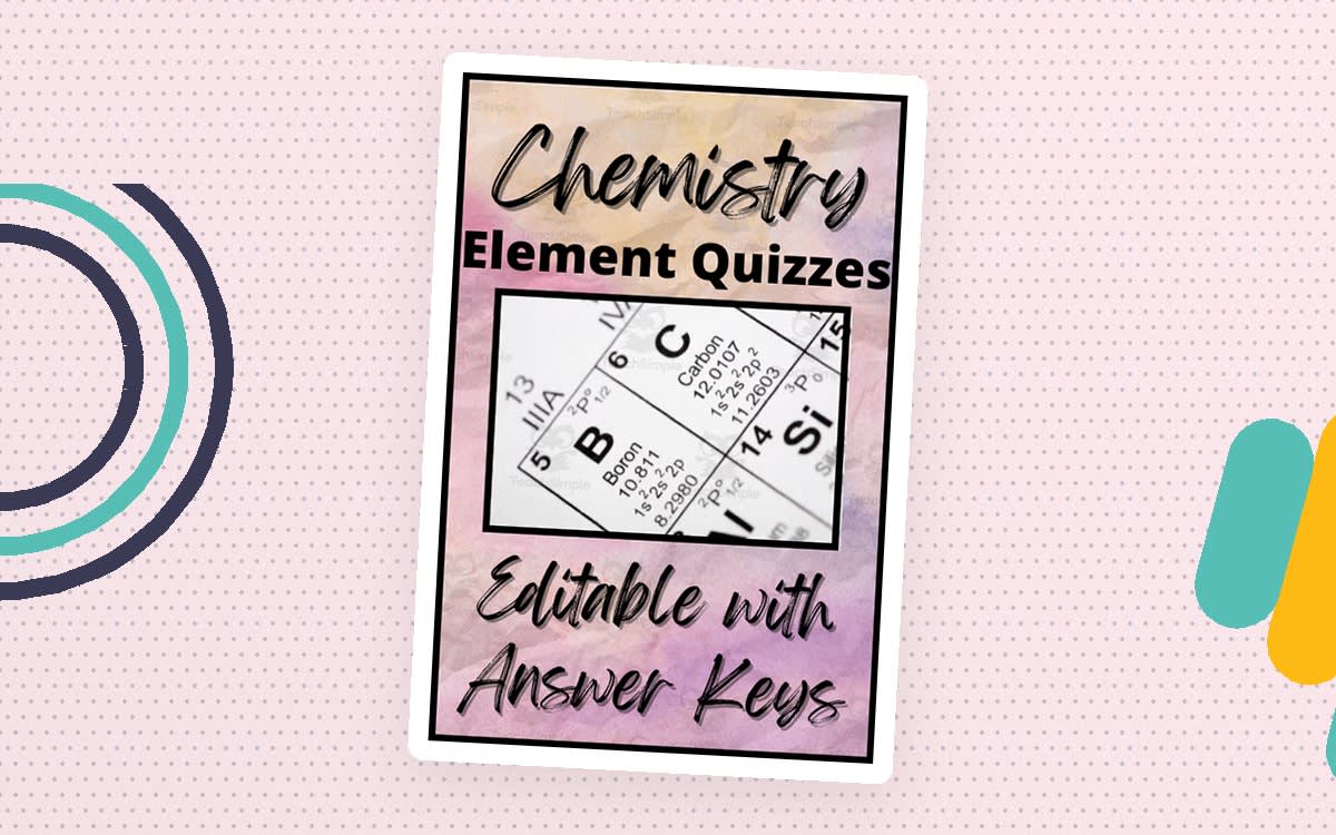 An educational teaching resource from Organized Chaos entitled Chemistry: 7 Element Quizzes with Answer Keys downloadable at Teach Simple.