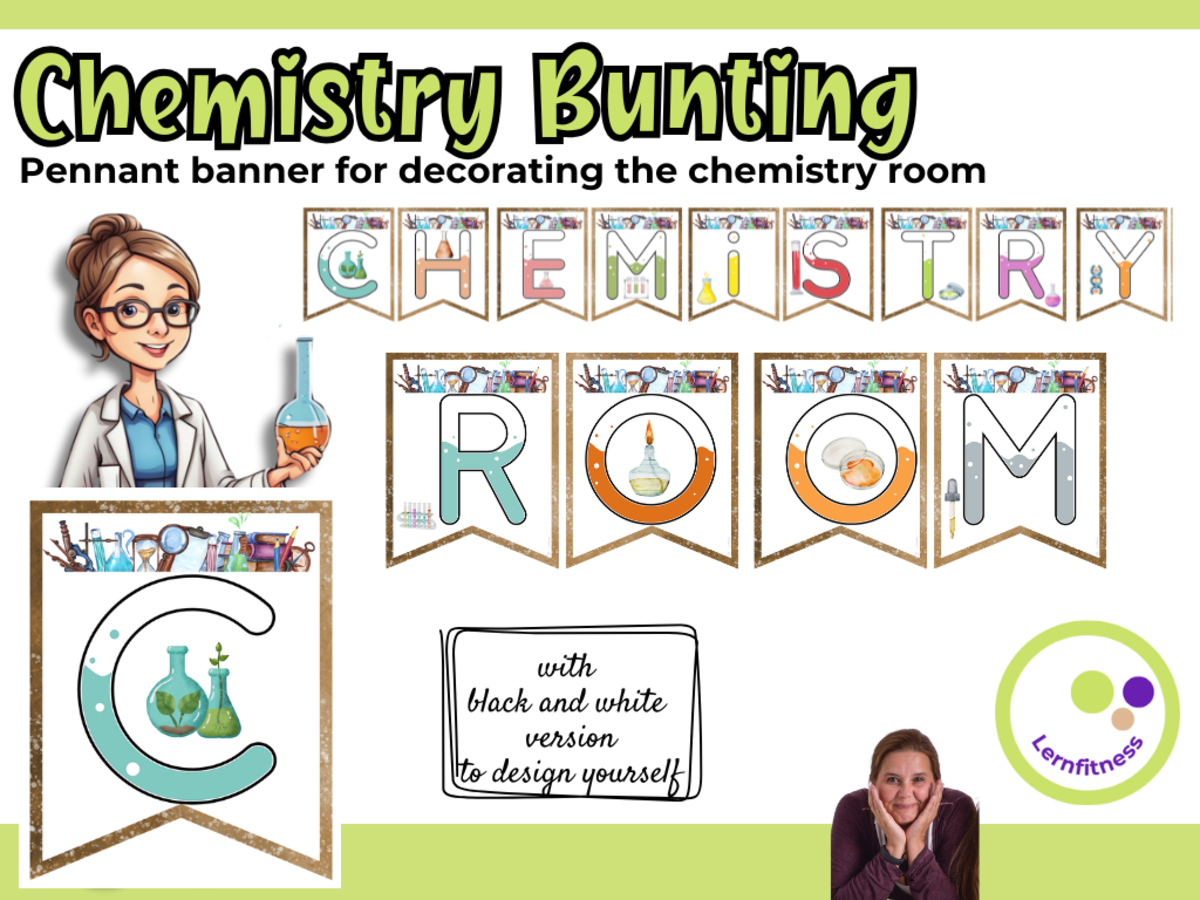 An educational teaching resource from Lernfitness entitled Chemistry Classroom Banner | Pennant Banner for Decoration downloadable at Teach Simple.