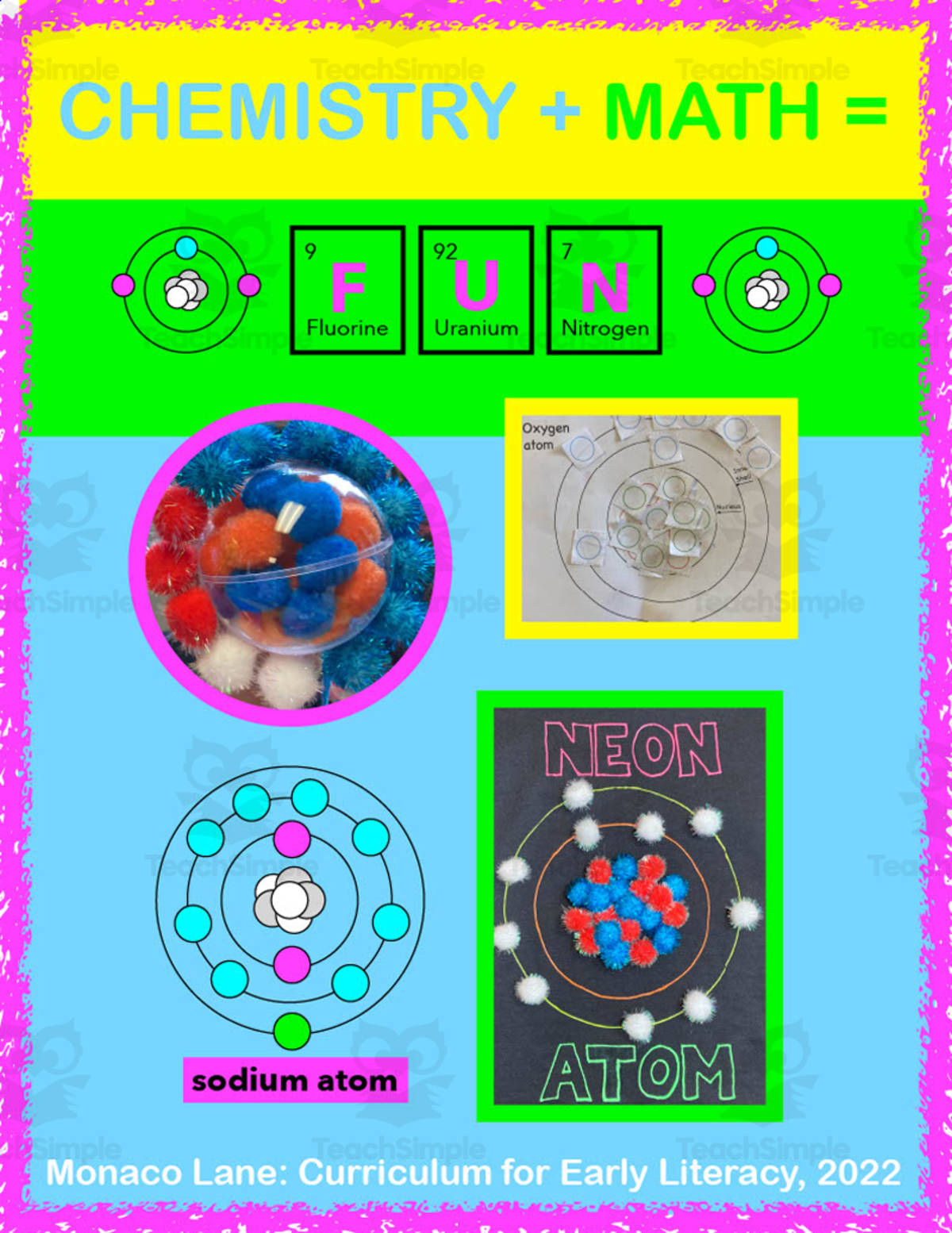 An educational teaching resource from Monaco Lane Curriculum for Early Literacy entitled Chemistry + Math Pack downloadable at Teach Simple.