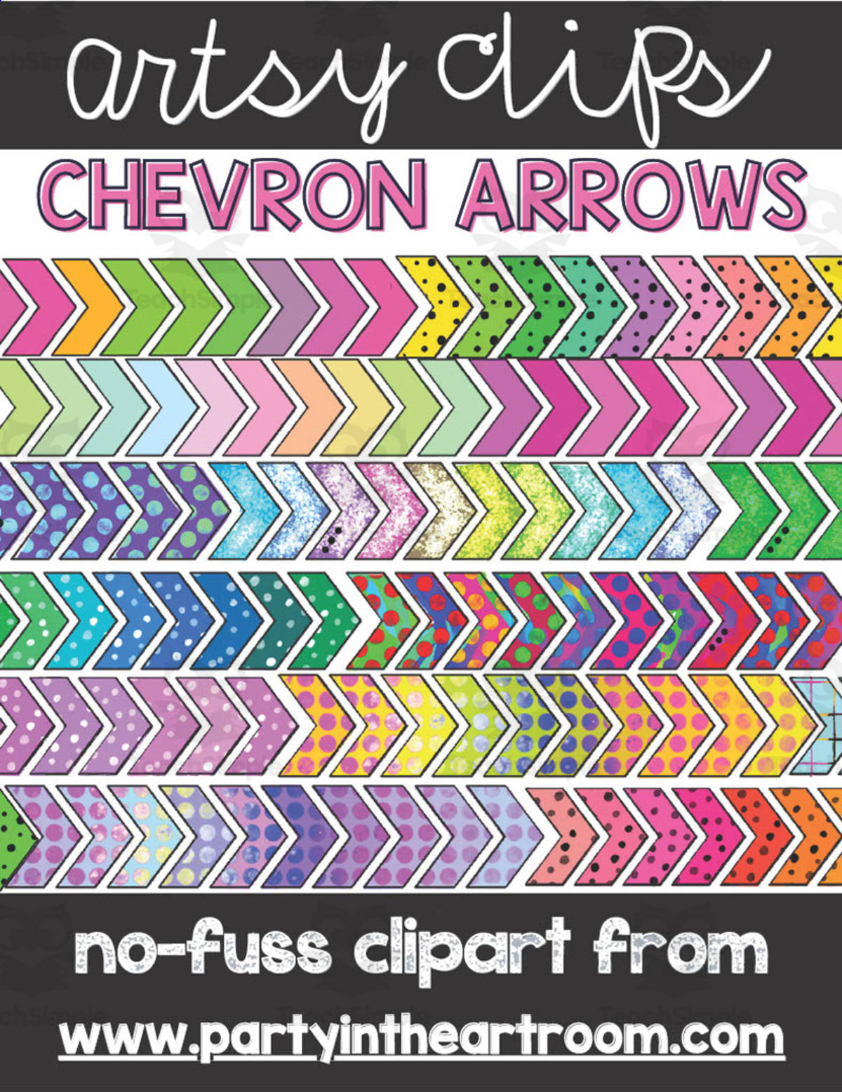 An educational teaching resource from Party in the Art Room - Arts & Crafts for Kids | Arts Integration entitled Chevron Arrows Clipart downloadable at Teach Simple.