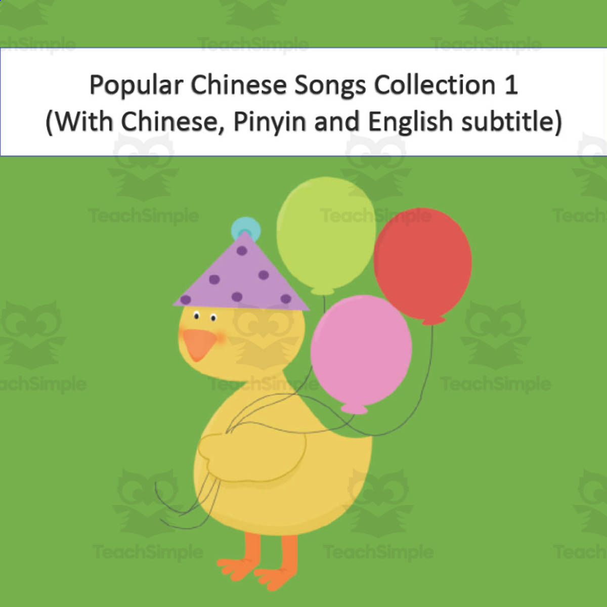 An educational teaching resource from Golden Promise entitled Chinese: Popular Songs Collection 1 downloadable at Teach Simple.