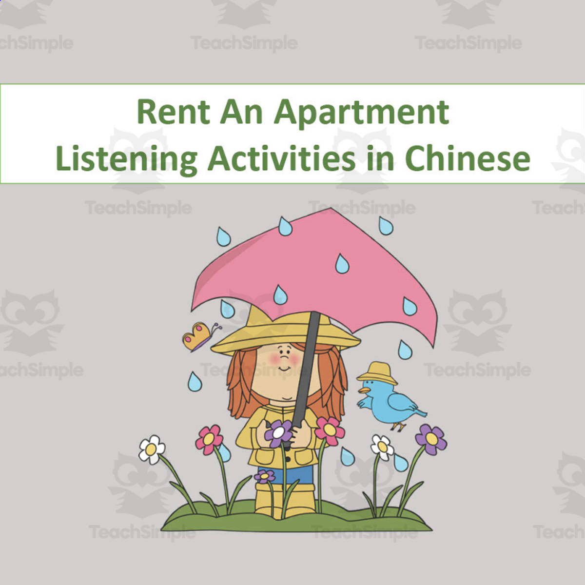 An educational teaching resource from Golden Promise entitled Chinese: Rent An Apartment Listening Activities downloadable at Teach Simple.