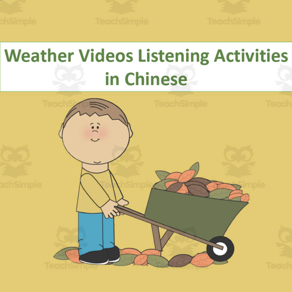 An educational teaching resource from Golden Promise entitled Chinese: Weather Videos Listening Activities downloadable at Teach Simple.