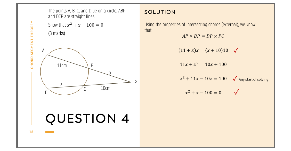 Chord segment theorem editable PowerPoint year 9/year 10 preview