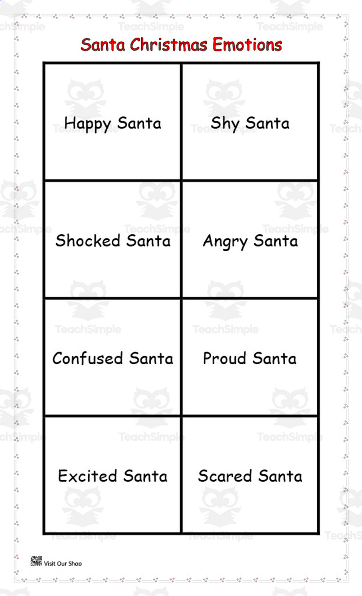 An educational teaching resource from KD's Kids School Shop entitled Christmas Activity Packet downloadable at Teach Simple.