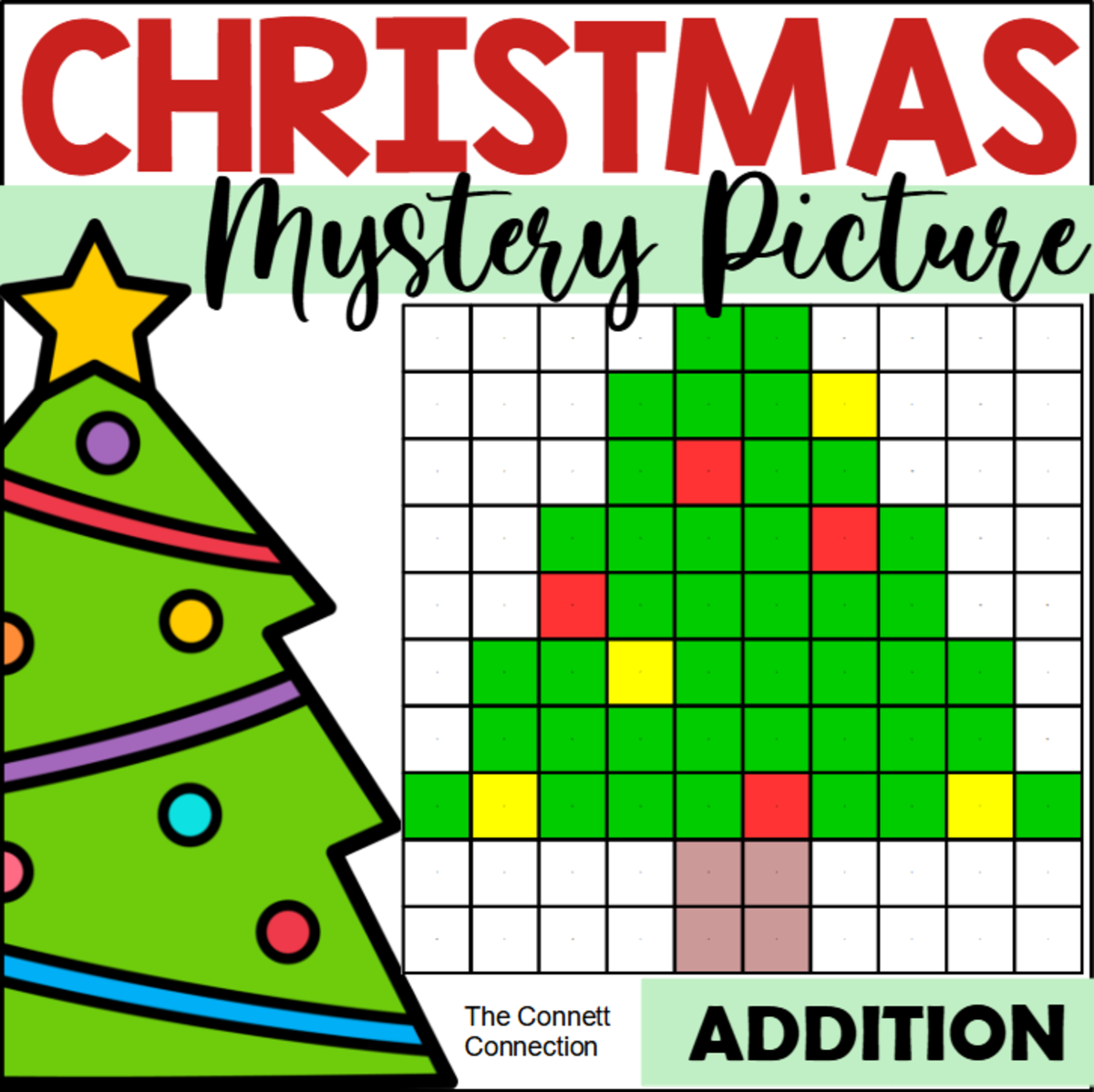 An educational teaching resource from The Connett Connection entitled Christmas Addition Mystery Picture downloadable at Teach Simple.