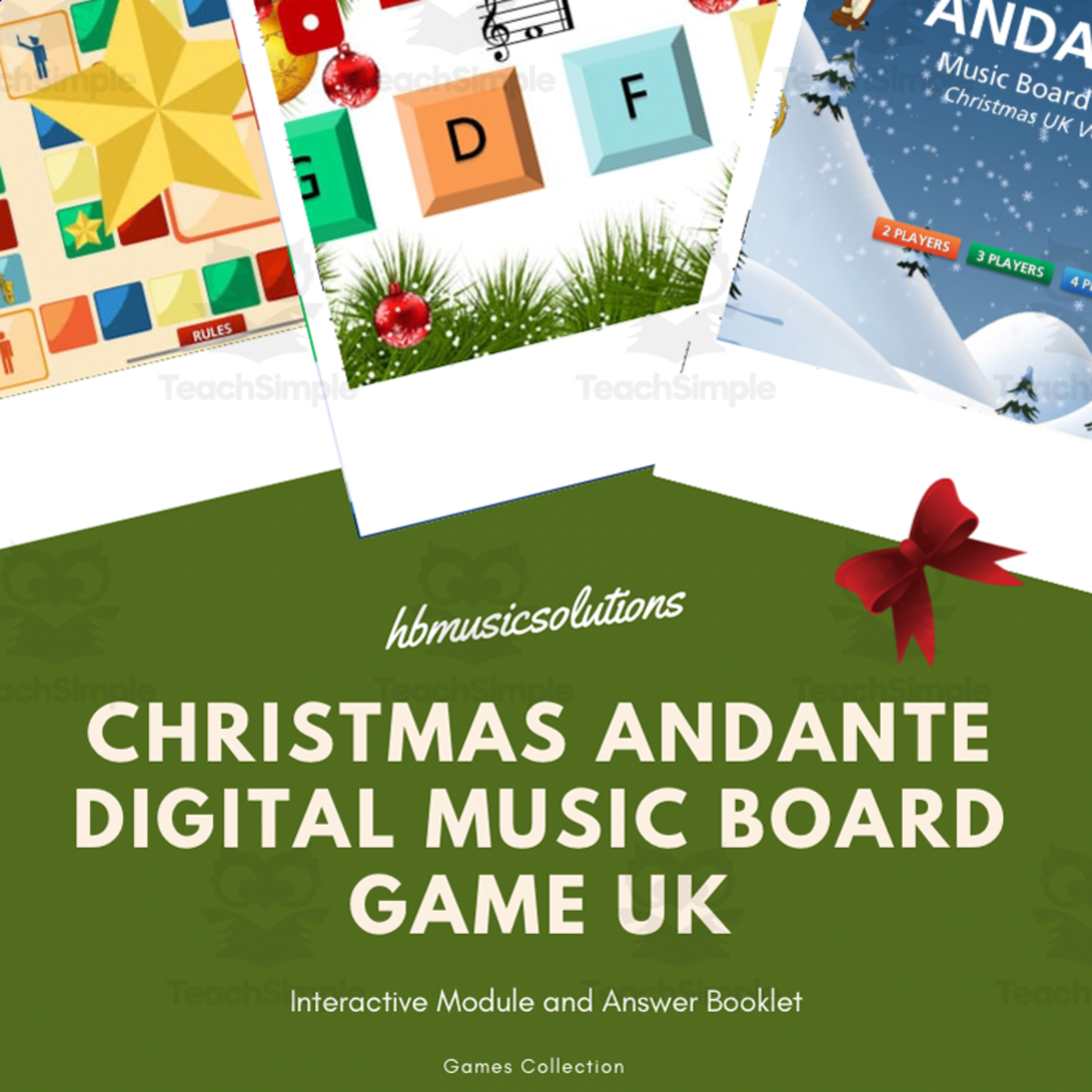 An educational teaching resource from Hbmusicsolutions's Shop entitled Christmas Andante Digital Music Board Game - UK Version downloadable at Teach Simple.