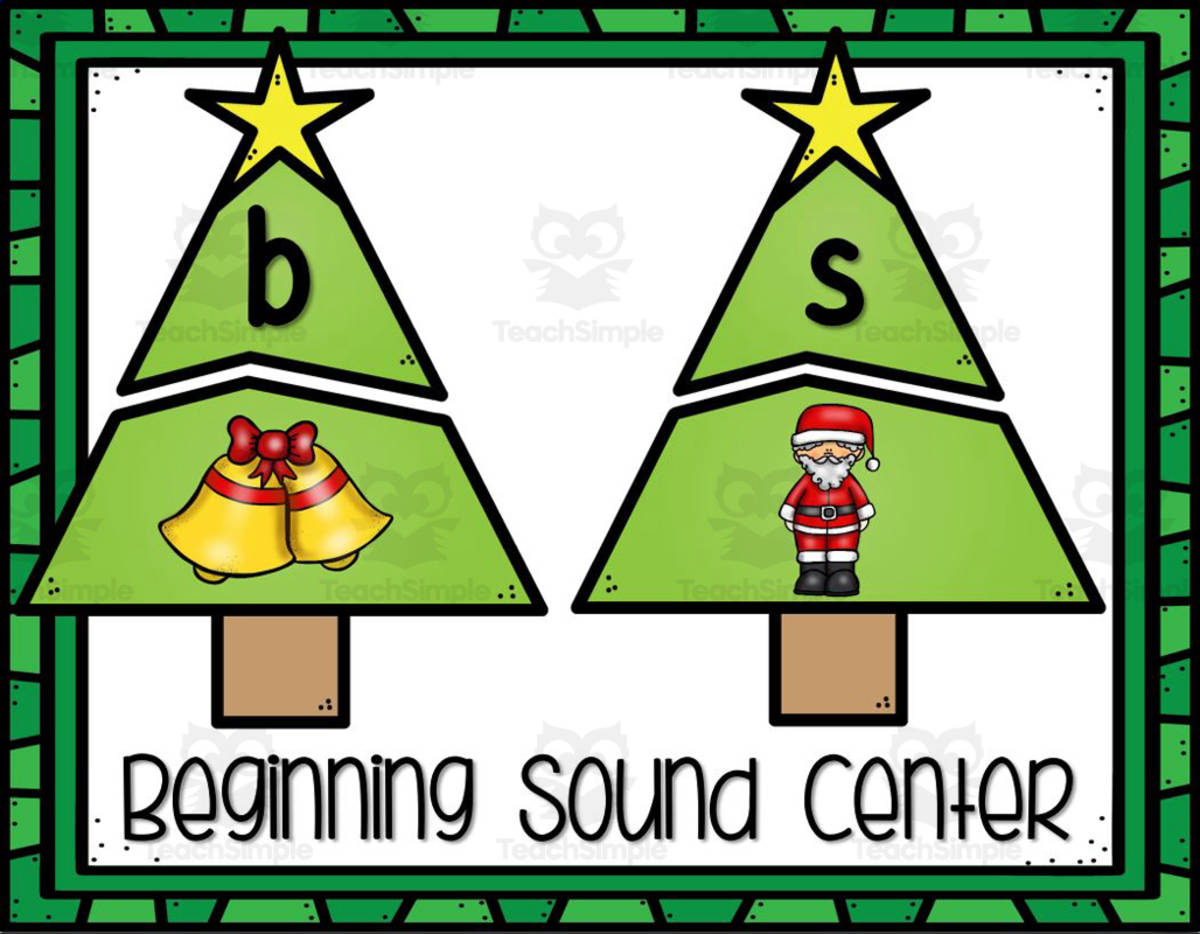 An educational teaching resource from Glitter and Grace entitled Christmas Beginning Sound Center downloadable at Teach Simple.
