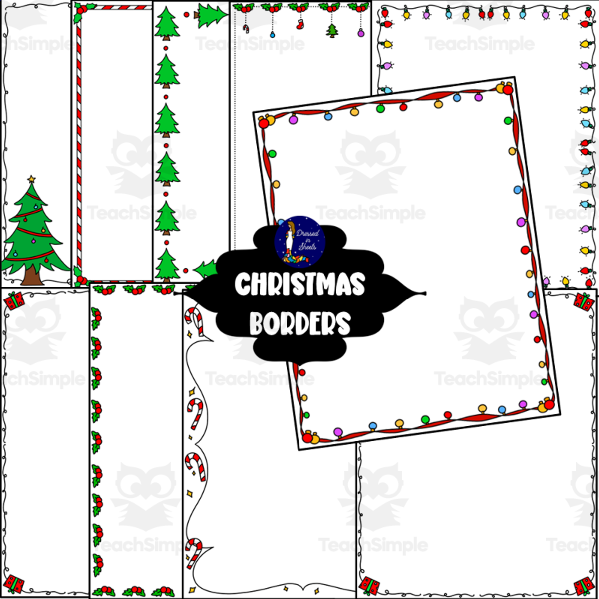 An educational teaching resource from Soumara Siddiqui entitled Christmas Borders downloadable at Teach Simple.