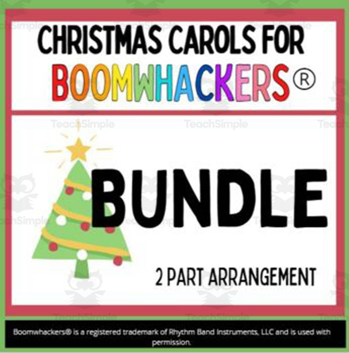 An educational teaching resource from Marybelle Music and More entitled Christmas Carols for Boomwhackers® downloadable at Teach Simple.
