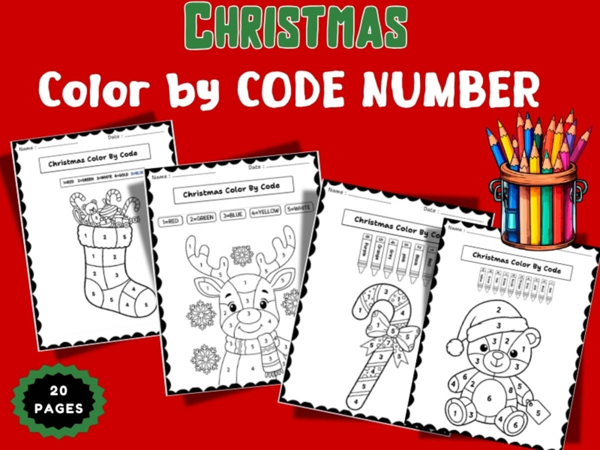 An educational teaching resource from Bright Education entitled Christmas Color By Code Number - Preschool Number Coloring Sheets downloadable at Teach Simple.