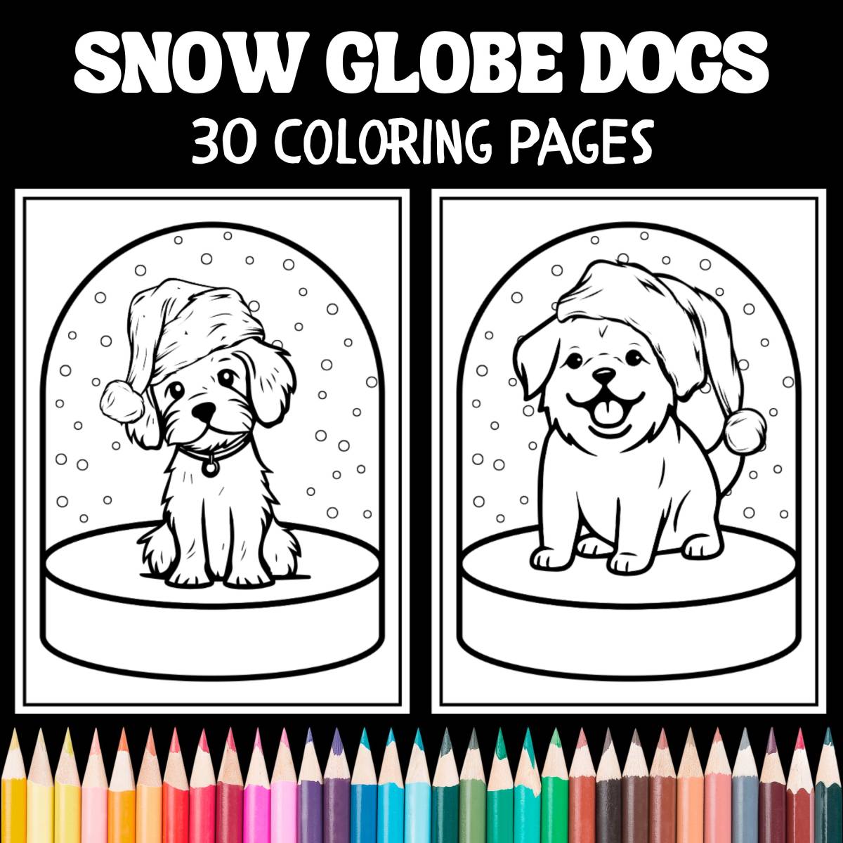 An educational teaching resource from Classy Classroom VIP entitled Christmas Dog Snow Globe Coloring Page downloadable at Teach Simple.