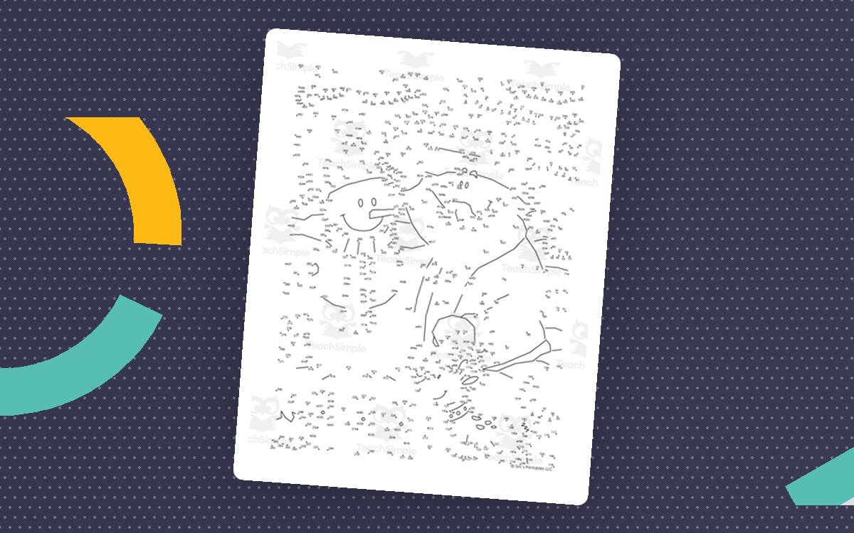 An educational teaching resource from Tim's Printables entitled Christmas Dot-to-Dot: Santa Claus Building a Snowman downloadable at Teach Simple.