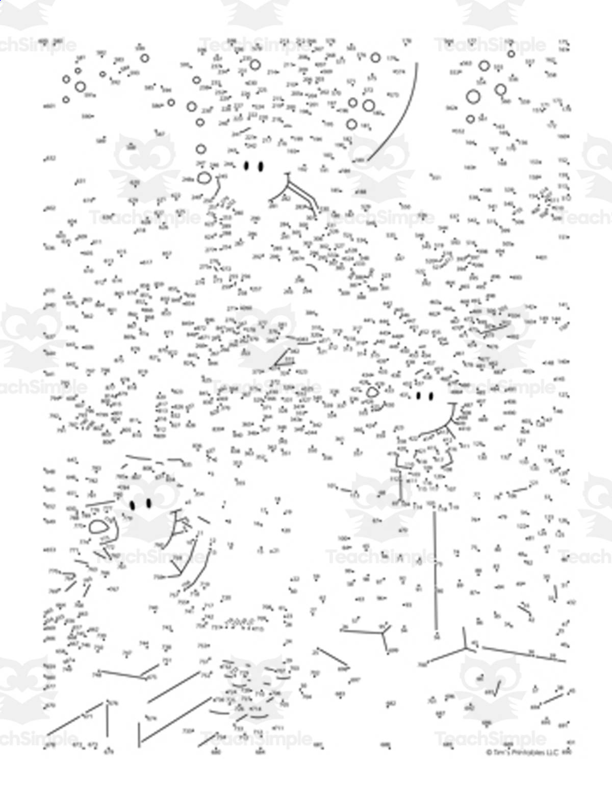 An educational teaching resource from Tim's Printables entitled Christmas Dot-to-Dot: Santa's Reindeer downloadable at Teach Simple.