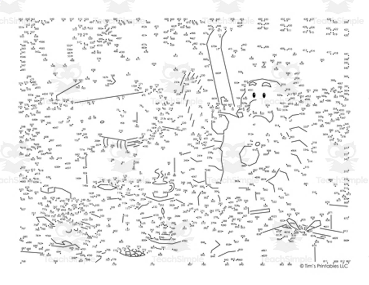 An educational teaching resource from Tim's Printables entitled Christmas Extreme Connect the Dots PDF downloadable at Teach Simple.