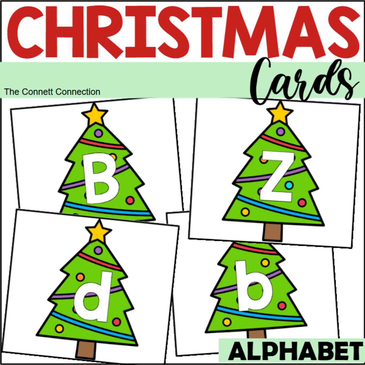 An educational teaching resource from The Connett Connection entitled Christmas Letter Cards for Games and Centers downloadable at Teach Simple.
