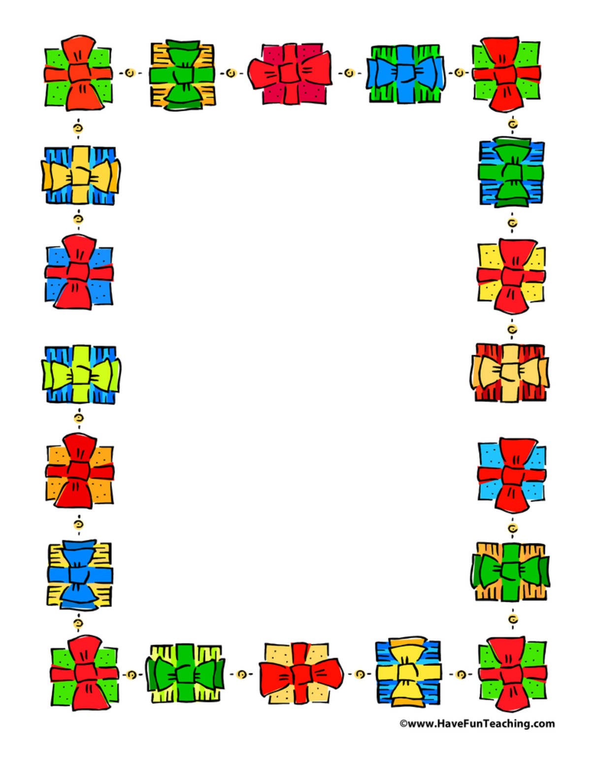An educational teaching resource from Have Fun Teaching entitled Christmas Presents Writing Paper downloadable at Teach Simple.