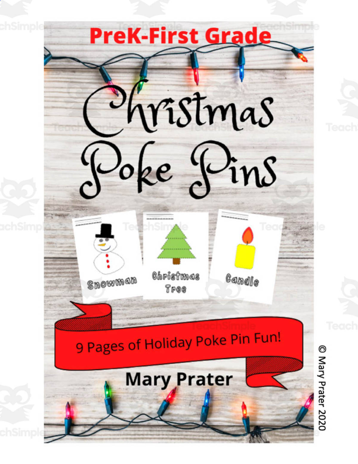 An educational teaching resource from The Kinder Lady entitled Christmas Push Pins Activity downloadable at Teach Simple.