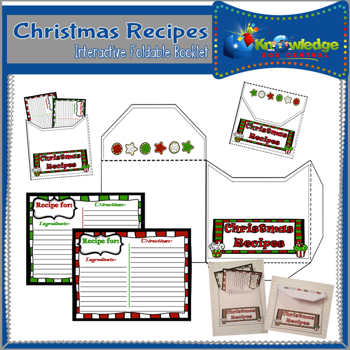 An educational teaching resource from Knowledge Box Central entitled Christmas Recipes Interactive Foldable Booklet - EBOOK downloadable at Teach Simple.