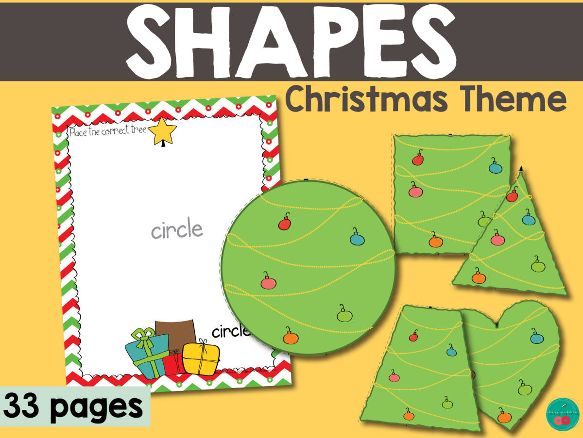 An educational teaching resource from Cherry Workshop entitled Christmas Shapes downloadable at Teach Simple.